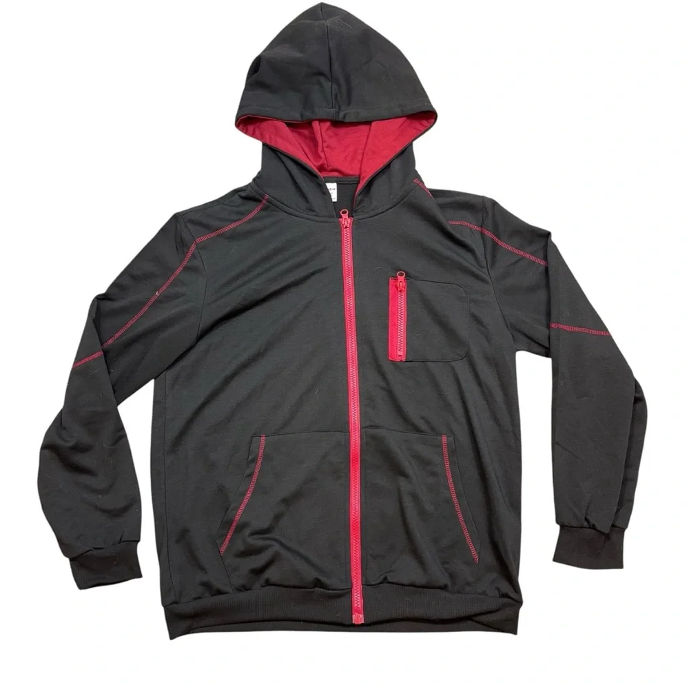 Brand new without tags Shein Teen Black and Red Full Zip Jacket Size 14‎ Years